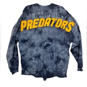 Nashville Predators Fanatics Women's Navy Tie -Dye Long Sleeve T-Shirt Sz Large